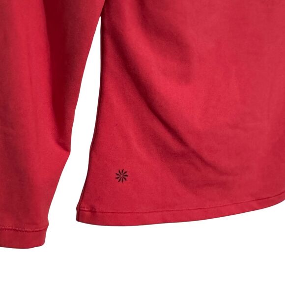 ATHLETA Shanti Scoop Neck 3/4 Sleeve Peasant Top Knit Stretch Pink Red Small - Picture 7 of 10